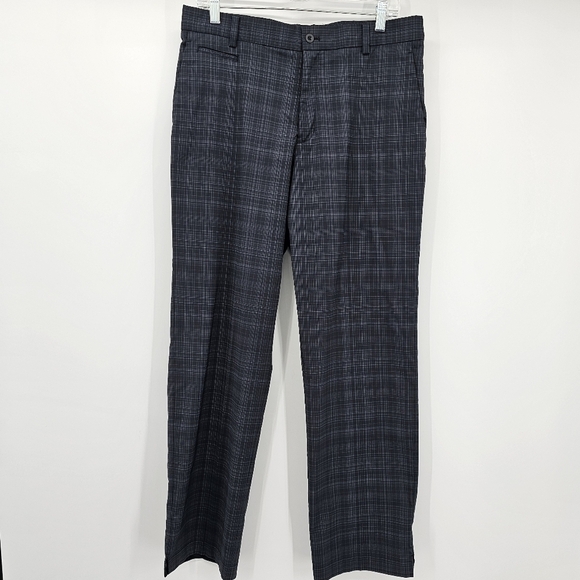 Nike Golf Pants Mens 32x30 Black Gray Plaid Lightweight Breathable Stretch - Picture 1 of 7